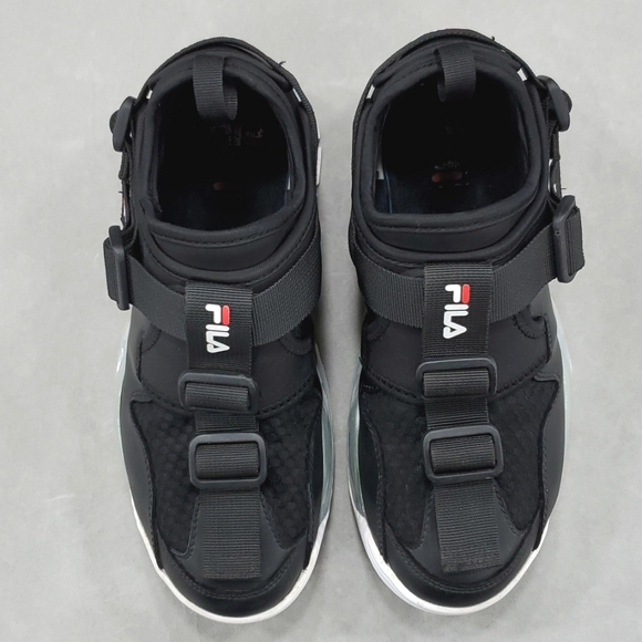 Fila Unit LE platform sneakers women's 8 black leather, mesh scuba like fabric - Picture 2 of 11